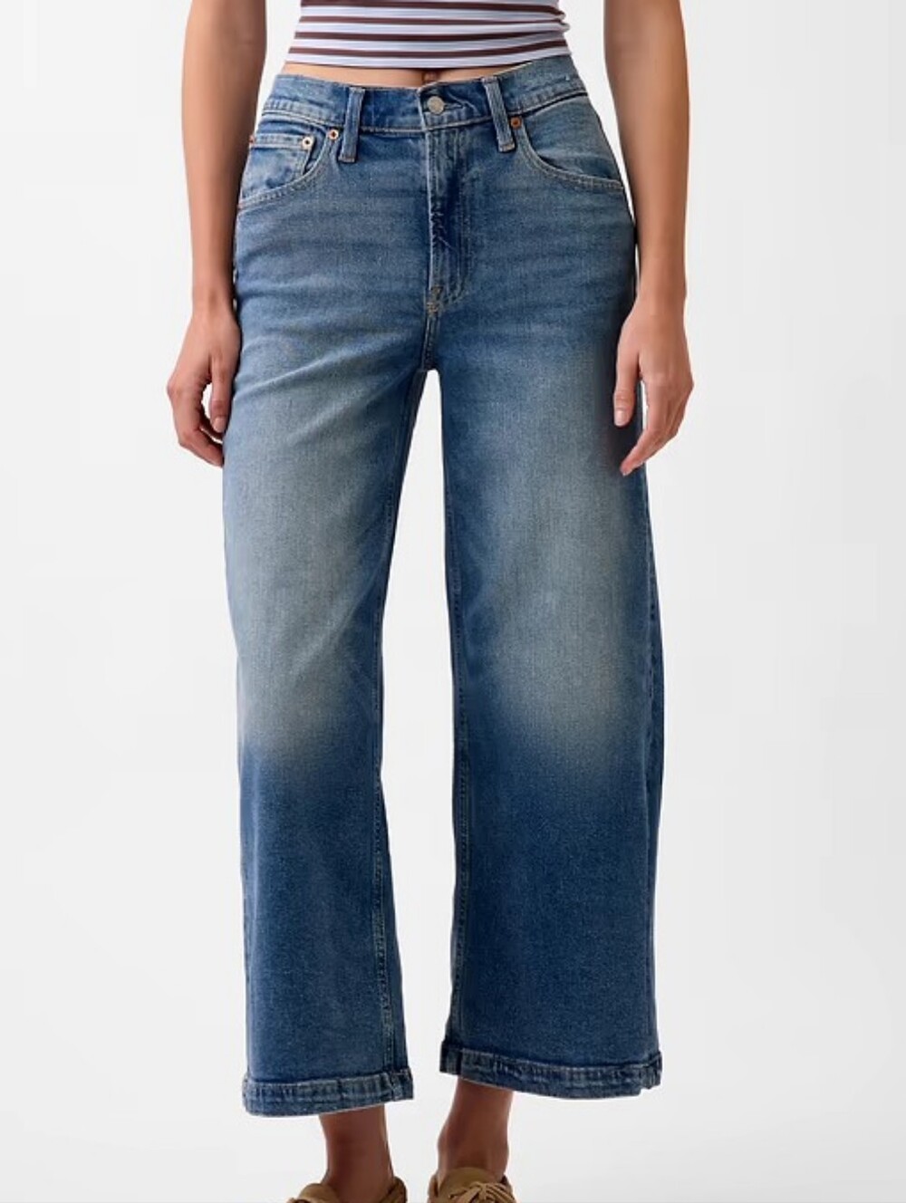 GAP High Rise Stride Ankle Jeans Size 27/4 Petite Summer 2025 Medium Blue